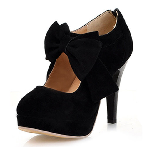 high heels in black color