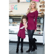 Casual O Neck Long Sleeves Cotton Blend Two-piece 