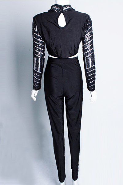 long sleeve sequin two piece