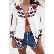 Euramerican Long Sleeves Digital Printing White+Re