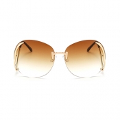 Stylish Rimless Tawny PC Sunglasses