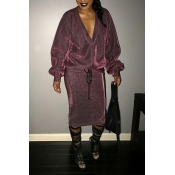 Sexy shiny two-piece set