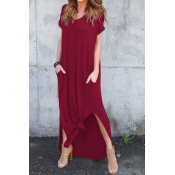 LovelyCotton Blend Casual V Neck Cap Sleeve Short 