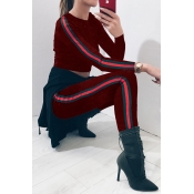 Euramerican Patchwork Wine Red Cotton Two-piece Pa