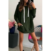 Casual Long Sleeves Green Modal Pullovers