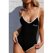 Sexy Spaghetti Strap Sleeveless Backless Black Cot