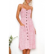 Lovely Fashion Spaghetti Strap Sleeveless Printed 