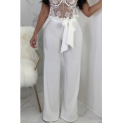 Lovely Trendy Mid Waist White Cotton Blends Zipped