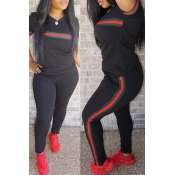 LovelyBlack Blending Pants Plain O neck Short Slee