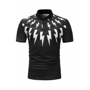 Lovely Casual Turndown Collar Short Sleeves Printi