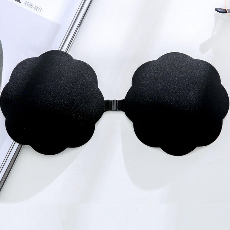 Lovely Casual Flower Shape Non-slip Black Nude Bra