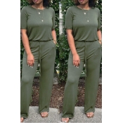 Lovely Casual Green One-piece Jumpsuits
