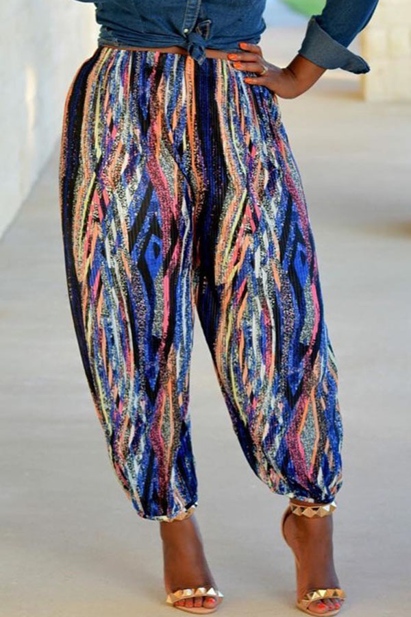 

Lovely Casual Printed Loose Multicolor Pants