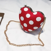 Lovely Fashion Dots Printed Red Clutches Bags