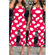 LovelyEuramerican Dots Printed Red One-piece Jumps