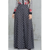 Lovely Casual Dots Printed Loose Black Pants
