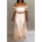 Lovely Fashion See-through Yellowish Rice Gauze Fl