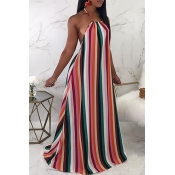 Lovely Bohemian Striped Backless Multicolor Qmilch
