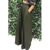 Lovely Casual Loose Army Green Knitting Pants
