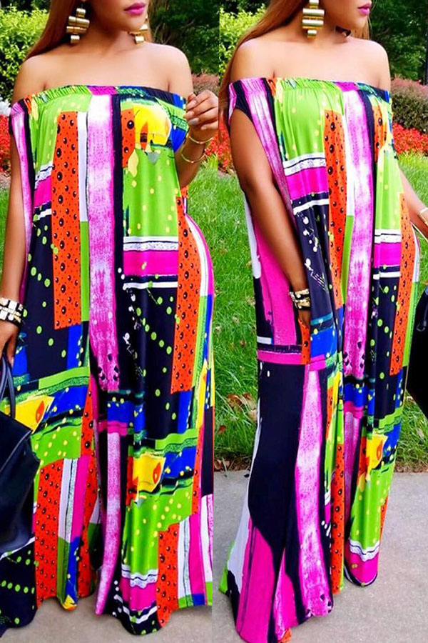 

Lovely Casual Printed Loose Multicolor One-piece Jumpsuit