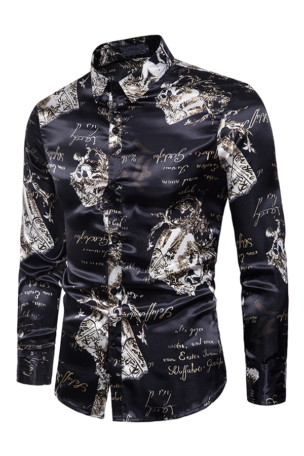 

Lovely Casual Printed Black Cotton Shirt