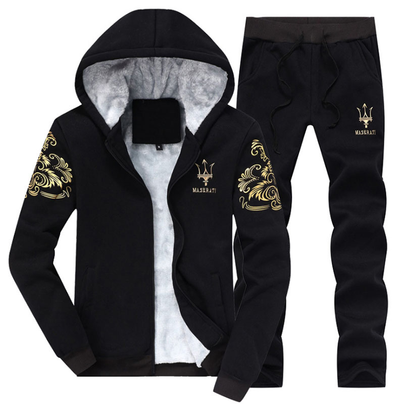 

Lovely Casual Hooded Collar Printed Black Cotton Two-piece Pants Set