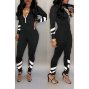 Lovely Euramerican Patchwork Black One-piece Jumps