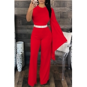 Lovely Elegant Asymmetrical Red One-piece Jumpsuit
