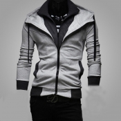 Lovely Casual Long Sleeves Light Grey Cotton Jacke