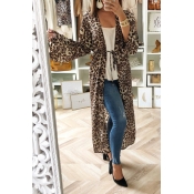 Lovely Casual Leopard Printed Multicolor Coat