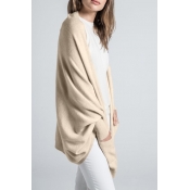 Lovely Casual Pockets Apricot Cardigan Sweaters