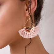 Lovely Vintage Tassel Design Light Pink Earring