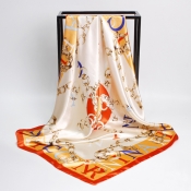 Lovely Euramerican Printed Orange Scarves