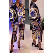 Lovely Casual Printed Patchwork Black Cotton Two-p