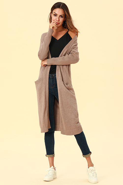 

Lovely Chic Long Sleeves Light Tan Cardigan Sweaters