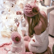 Lovely Fashionable Pink Hats(Parent-child Cap)