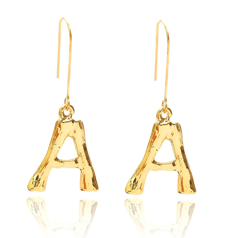 

Lovely Trendy Letters Gold Metal Earring