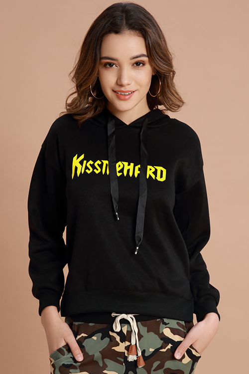 

Lovely Blending Work Letter Regular sleeve Regular Hooded collar Yes Hoodies