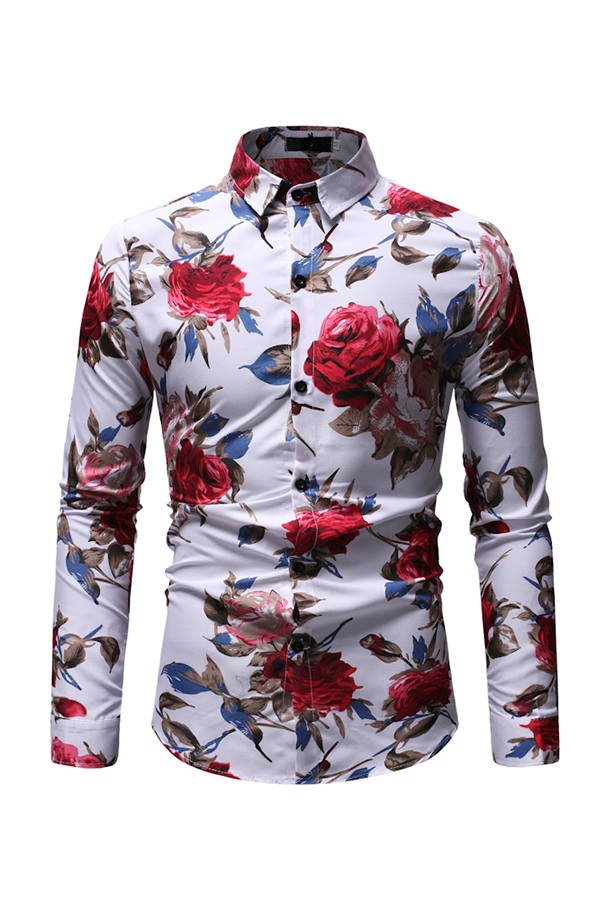 

Lovely Casual Floral Printed White Cotton Shirt