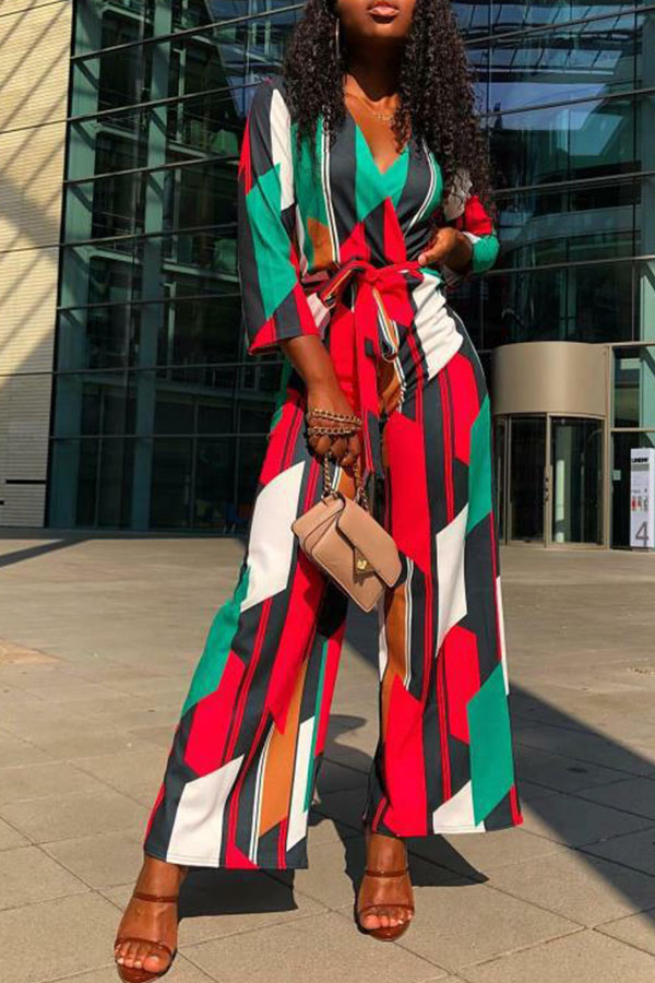 

Lovely Casual Color-lump Multicolor Twilled Satin One-piece Jumpsuit