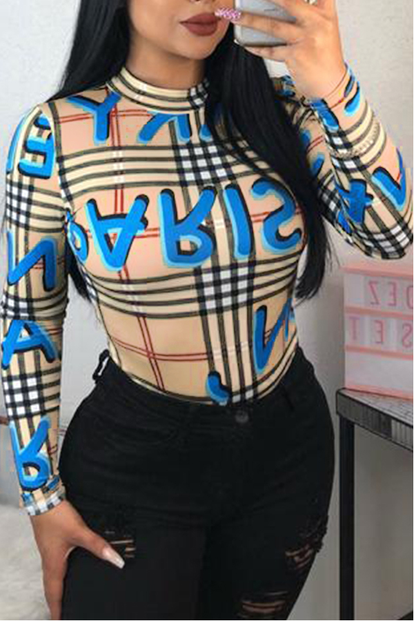 Lovely Leisure Print Blue Bodysuit
