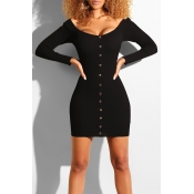 Lovely Casual Rivet Decorative Black Cotton Mini D