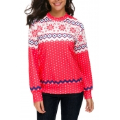 Lovely Casual Long Sleeves Red T-shirt
