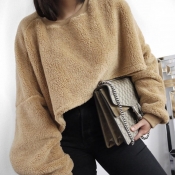 Lovely Casual Loose Apricot Cotton Sweaters
