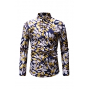 Lovely Casual Printed Gold Cotton Shirt