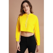 Lovely Sportswear Hooded Collar Yellow Cotton Hood