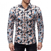 Lovely Casual Floral Printed Black Shirts