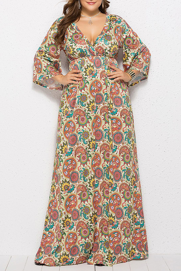

Lovely Casual Printed Croci Floor Length Dress