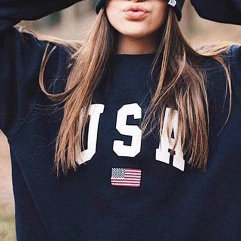 

Lovely Casual Letters Printed Black Cotton Sweatshirt