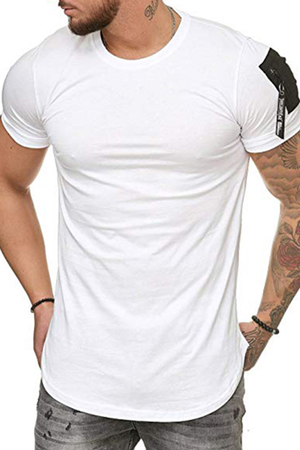 

Lovely Casual Short Sleeves White Cotton T-shirt